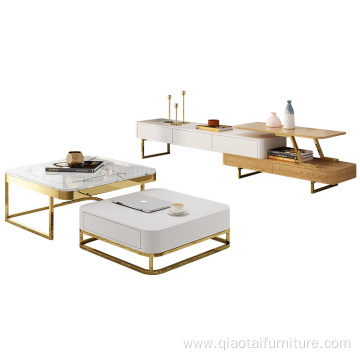 Luxury Modern White Stainless steel Coffee Table